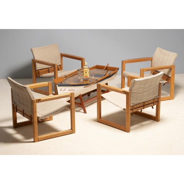 Contemporary Reimagined Boat-Form Coffee Table with Glass Top For Sale - Image 3 of 11