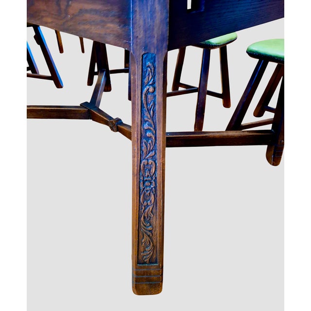 “Viking Oak” Dining Set, a Table With Eight “Horse Head” Chairs For Sale - Image 12 of 13