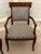 Chaddock Pair of Upholstered Guy Chaddock & Co. Hand Distressed Solid Wood Accent Arm Chairs For Sale - Image 4 of 12
