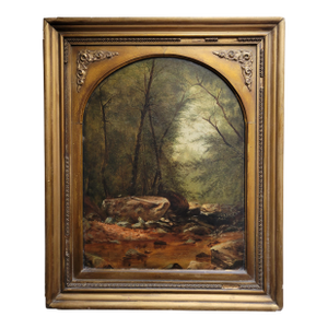 Antique 19th Century French Forest Landscape Signed e.s. Buffett, 1862