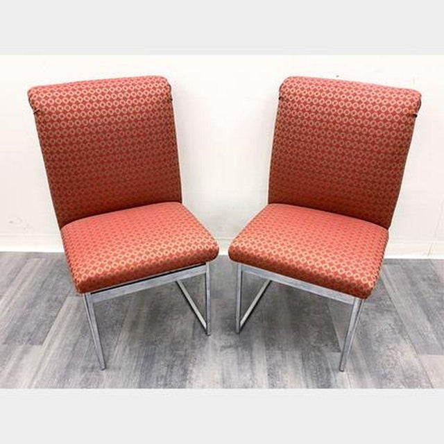 Late 20th Century Modern Chrome & Upholstered Baughman Style Dining Chairs- Set of 6 For Sale In New York - Image 6 of 12