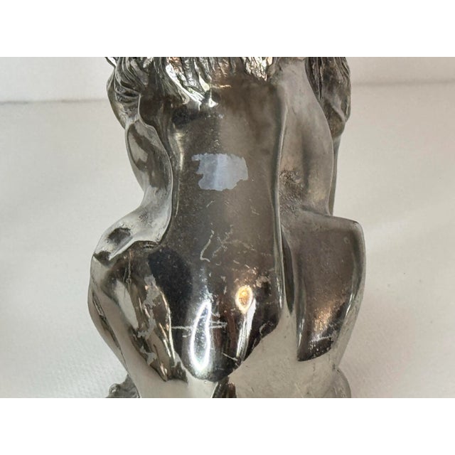 Vintage 1920s Silver-Plated Lap Dog Figurines, a Pair For Sale - Image 4 of 8