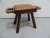 Vintage Oak Milk Stool with Leather Top, 1890s For Sale - Image 3 of 8