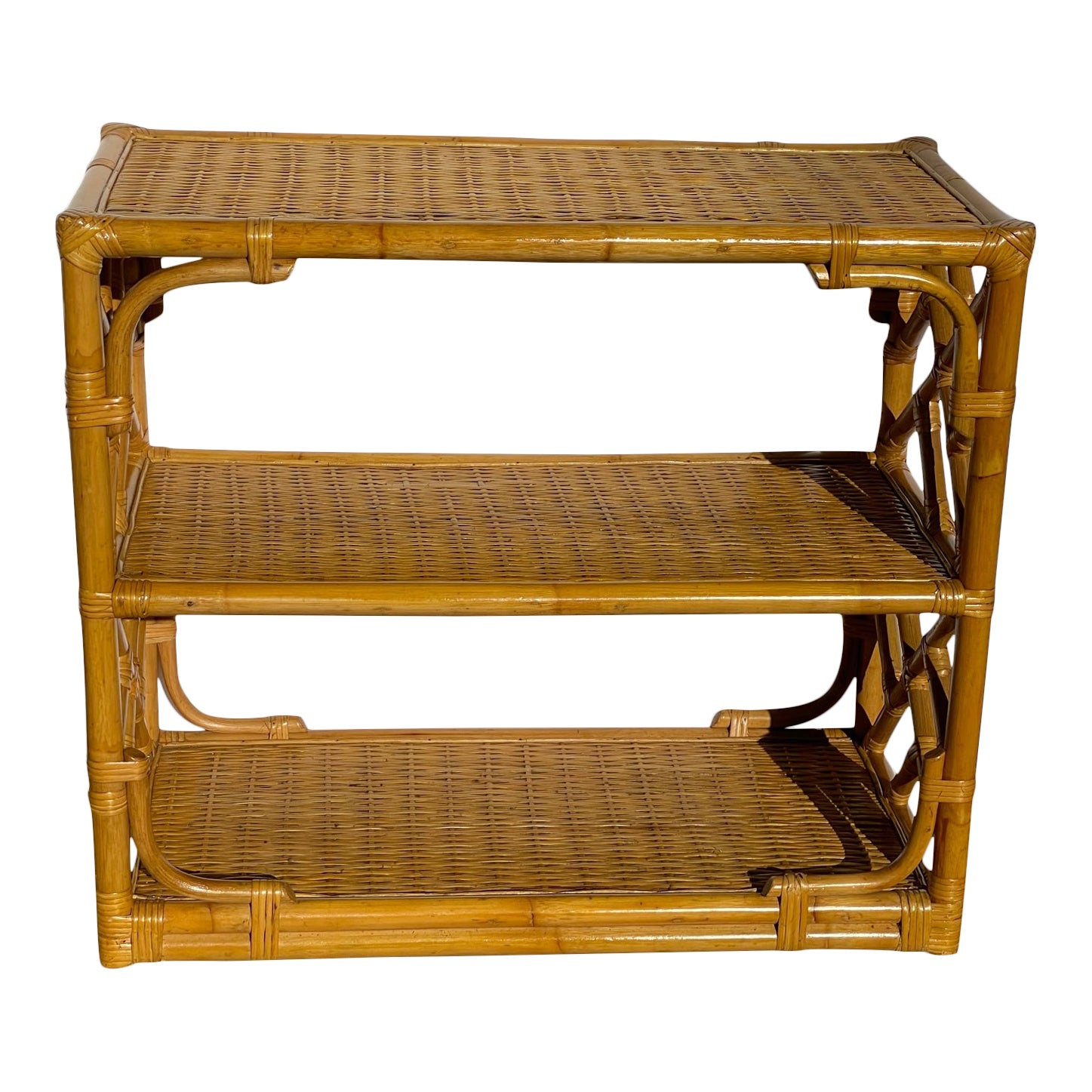 Rattan & Wicker 3 Tier Shelf | Chairish