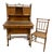 Late 20th Century Aesthetic Movement Faux Bamboo Bird's-Eye Maple Secretary Desk & Original Chair Attributed to r.j. Horner For Sale