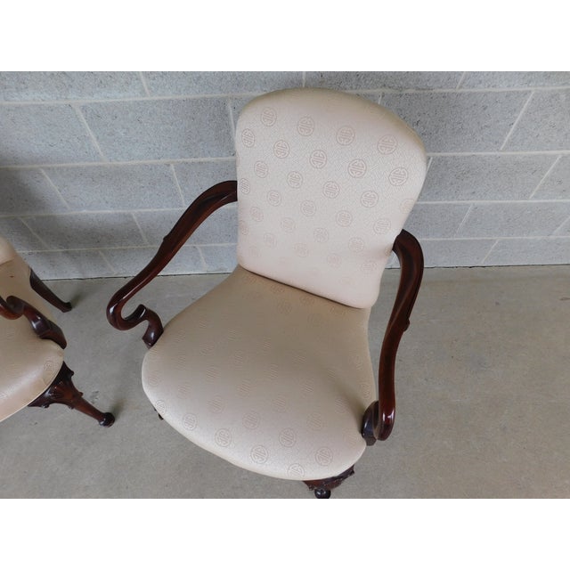 Queen Anne Southwood Georgian Queen Anne Style Fireside Accent Arm Chairs - A Pair For Sale - Image 3 of 18