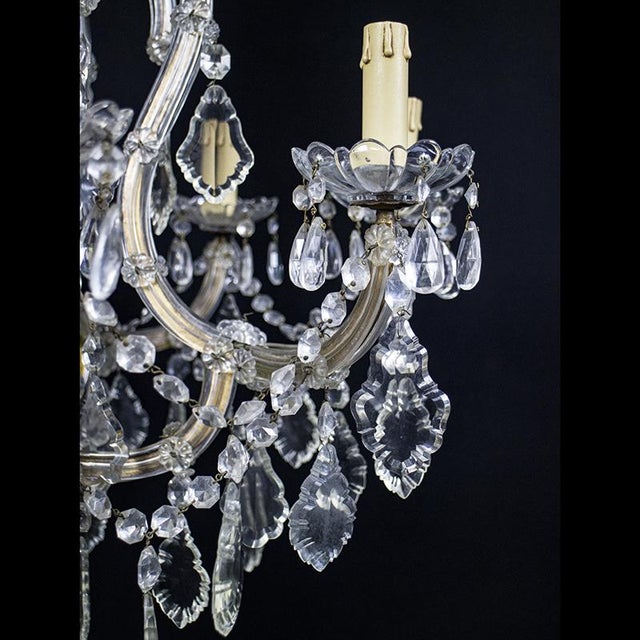 Maria Teresa Chandelier with 8 Lights in Bohemian Crystal, 1950s For Sale - Image 3 of 11