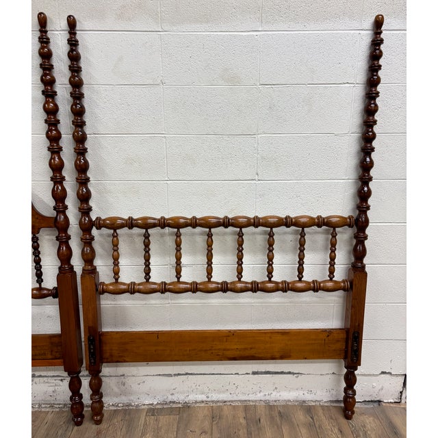 Vintage Full Size Jenny Lind Spindle Bed Spool Headboard and Footboard For Sale - Image 11 of 13