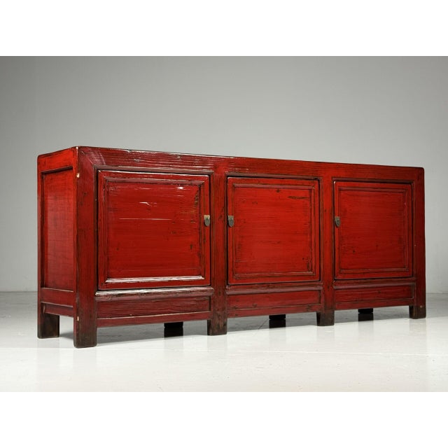 Vintage Chinese Red Sideboard For Sale - Image 13 of 18
