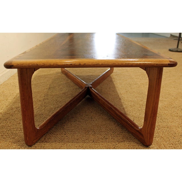 Lane Perception MidCentury Oak Walnut XBase Coffee Table Chairish