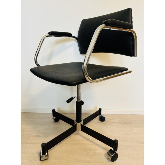 Black Fully Kovona Black Office Armchair, Czechoslovakia, 1970s For Sale - Image 8 of 10