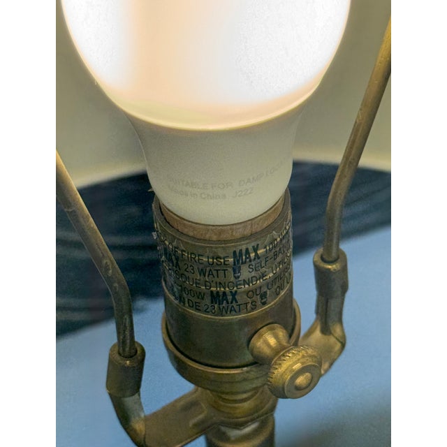 Brass Table Lamp Horse Head Finial, Vintage For Sale In San Francisco - Image 6 of 13