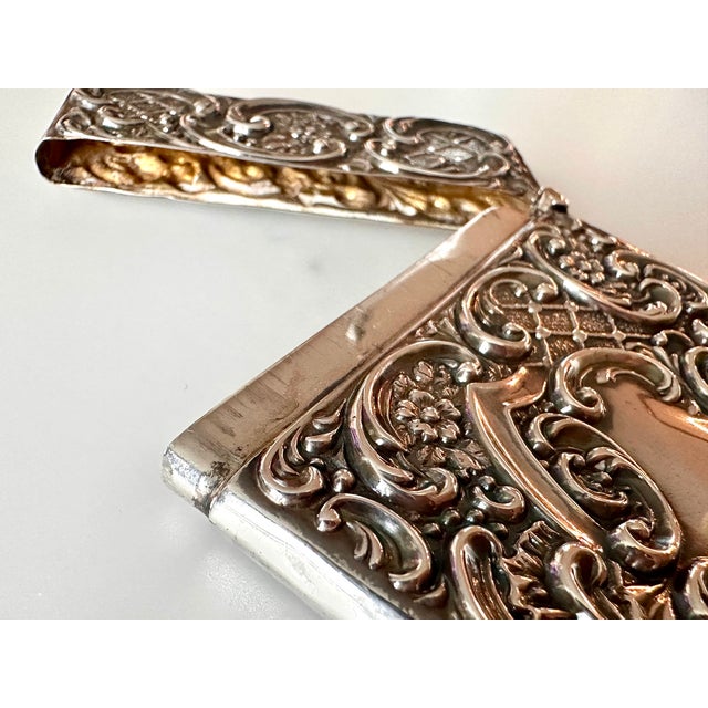 Silver Antique 1909 Edwardian Sterling Silver Stag Calling Card Case by Crisford & Norris For Sale - Image 8 of 16