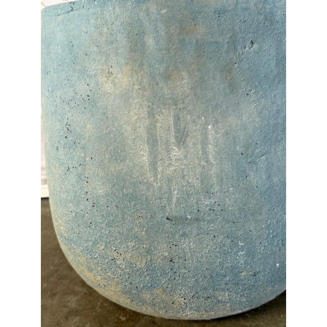 Terracotta Planter With Soft Blue-Gray Weathered Patina For Sale - Image 4 of 8
