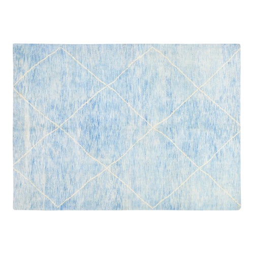 Contemporary Moroccan Modern Hand Knotted Wool Rug,6'8