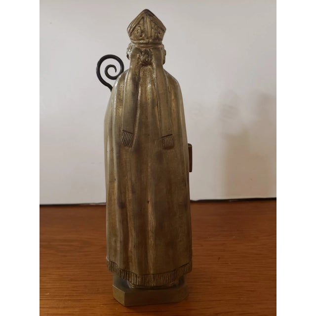 Late 19th Century French Victorian Catholic St. Augustine of Hippo Gilded Bronze Figurine For Sale - Image 4 of 10
