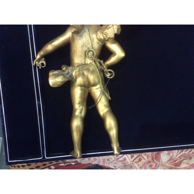 Gold Late 19th Century Gilt Metal Angel For Sale - Image 8 of 10