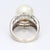 Late 20th Century 18k White Gold Pearl Cocktail Ring With Diamonds, Size 7 For Sale - Image 4 of 7