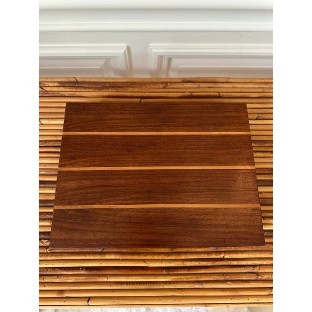 Vintage Mid-Century Inlaid Wood & Brass Tabletop Game Set Backgammon, Chess, Dominoes, Dice , Made in England For Sale - Image 16 of 17