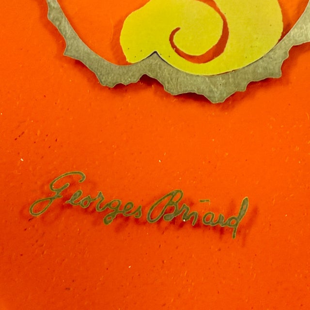 From the designer Georges Briard, and from the Pageant Fruit collection, a Mandarin Orange glass and wood handled serving...