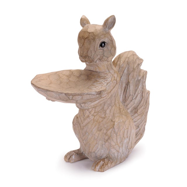 2020s Woodland Squirrel Resin Bird Feeder Set (Set of 2) For Sale - Image 5 of 7