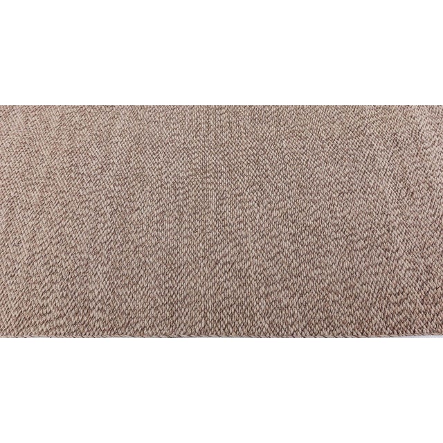 Modern Solid Brown Wool Runner by Doris Lelie Blau For Sale - Image 4 of 6