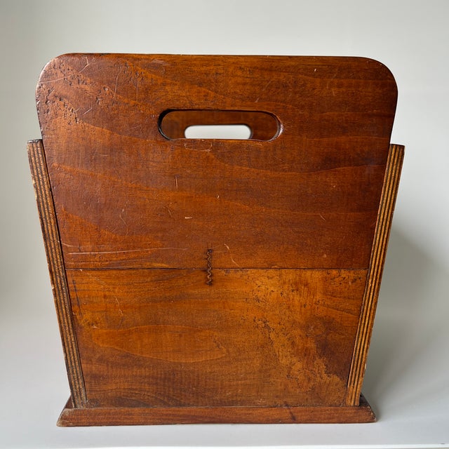 Wood Mid-Century Wooden Magazine Rack, 1960s For Sale - Image 7 of 11