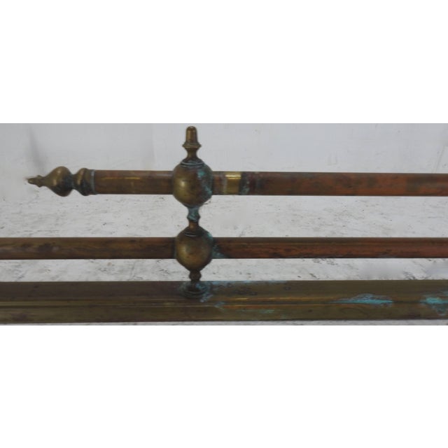 French Mid Century Brass Fireplace Fender For Sale - Image 9 of 10