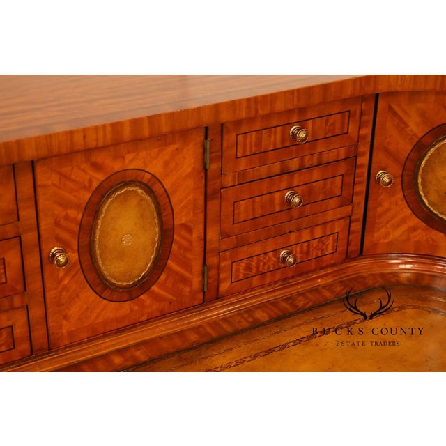 Maitland Smith Regency Style Satinwood Carlton House Writing Desk For Sale - Image 10 of 18