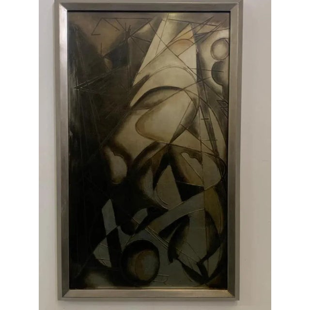 Wonderful and exclusive work on back-treated glass, The mixed media painting on the back of the glass, appears with...