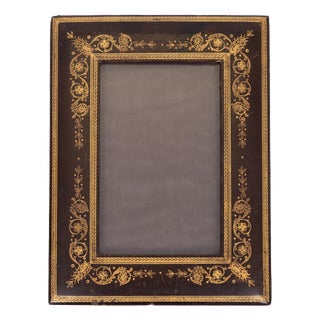 Gold Embossed Leather Picture Frame, France, 1920s For Sale