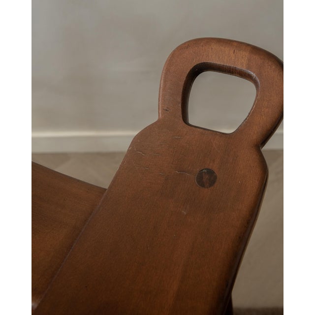 Vintage Spanish Brutalist Wooden Marbella Bar Stools from Confonorm, 1970s, Set of 3 For Sale - Image 15 of 18