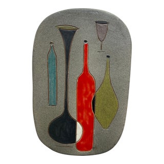 Vintage Bitossi for Raymor Mid Century Modern Plaque Circa 1955 For Sale