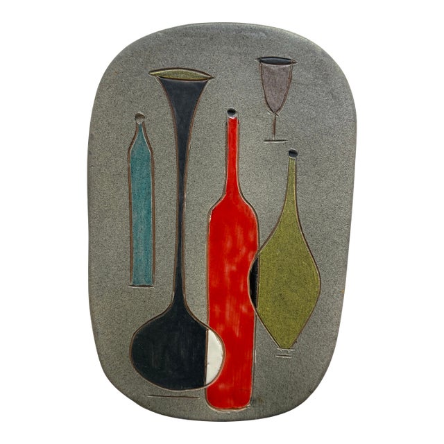 Vintage Bitossi for Raymor Mid Century Modern Plaque Circa 1955 For Sale