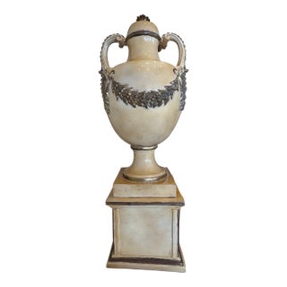 1970s Ezio Ceccarelli Terra Cotta Urn With Base. Signed. For Sale