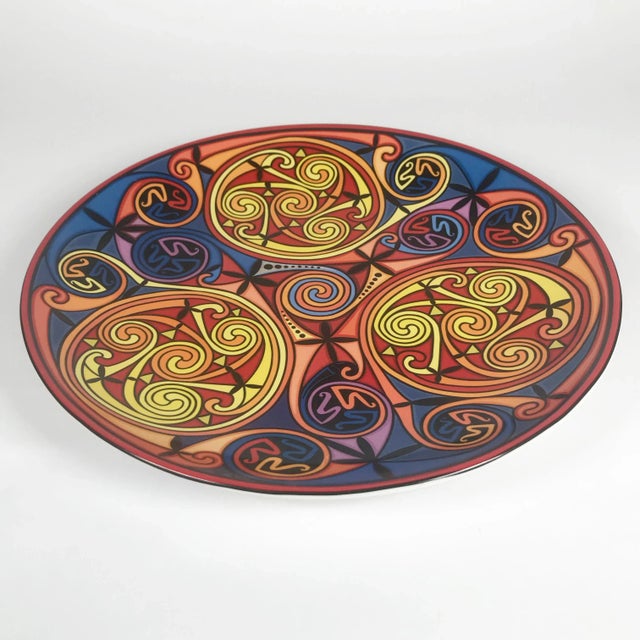 Late 20th Century Celtic Art Triple Spiral Plate by Courtney Davis Rare Collectible VTG Wall Decor For Sale - Image 5 of 8