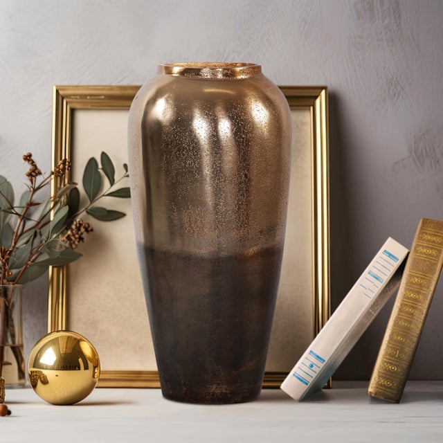 Metal Golden Ore Urn For Sale - Image 7 of 8