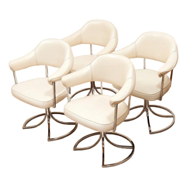 Set of 4 Chrome-Craft Vintage 70’s Chairs For Sale
