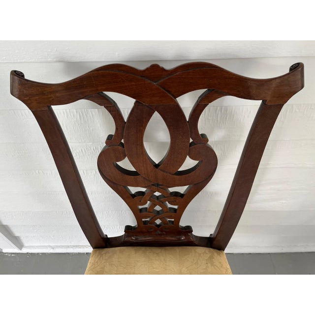 Antique 18th Century American Chippendale Carved Ribbon Back Mahogany Side Chair For Sale - Image 11 of 13
