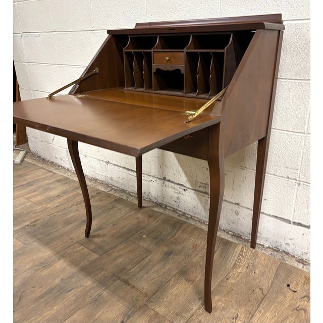 Antique French Louis XVI Style Secretary Slant Top Drop Front Petite Desk For Sale - Image 14 of 15