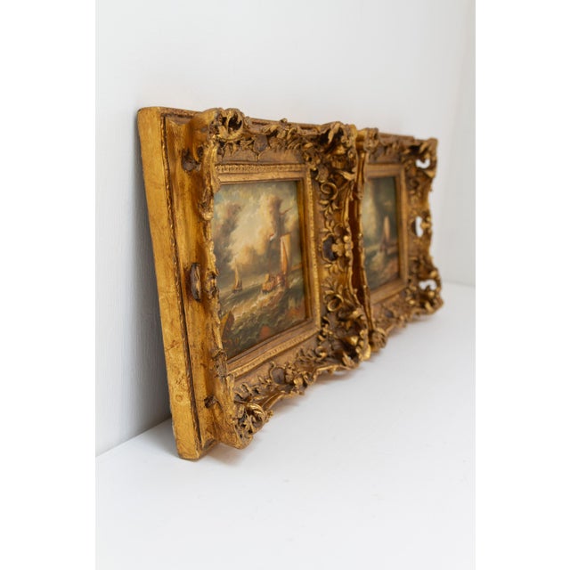 Sailing Boats, 20th Century, Oil Paintings, Framed, Set of 2 For Sale - Image 7 of 18