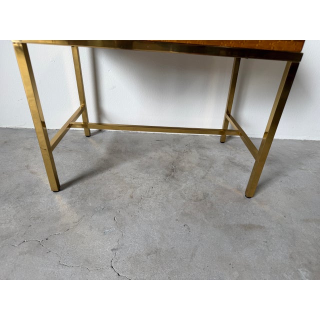 Baker Collector’s Edition Geometric Burl Wood & Brass Small Storage Chest For Sale - Image 9 of 12
