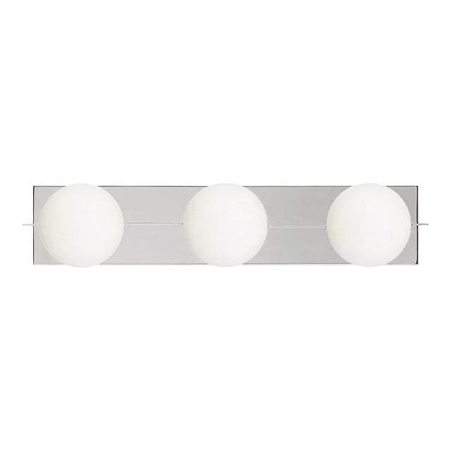 Visual Comfort Modern Orbel 3-Light Bath LED Polished Nickel For Sale