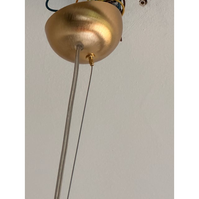 Contemporary White and Amber Spots Sphere Pendant Light in Murano Glass For Sale - Image 10 of 10