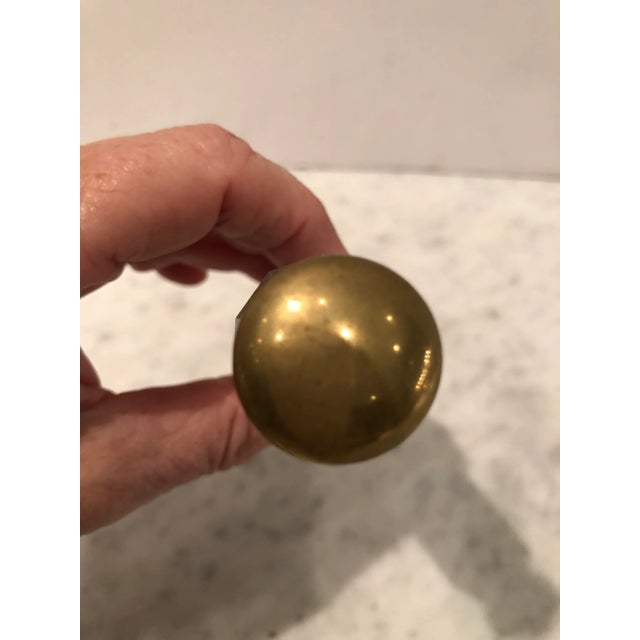 Charming antique crystal perfume bottle for two different fragrances, as the bottle has a partition in the middle. Brass...