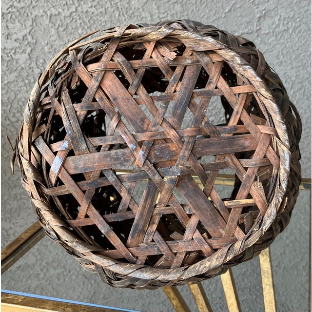 Mid 20th-Century Adirondack-Style Rustic Branch & Wood Splint Basket For Sale - Image 10 of 14