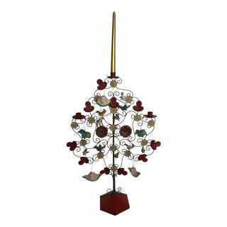 Vintage Aurelio Flores Style Mexican Folk Art Tree of Life Sculpture For Sale
