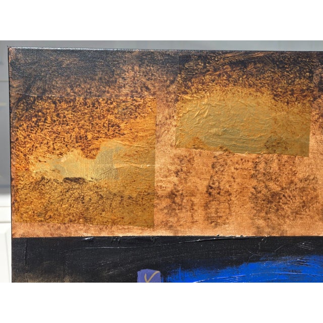 Signed Bustamonte Original 50" Abstract Painting on Canvas For Sale - Image 10 of 17