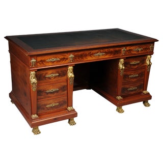 Royal Empire Desk in Gilt Bronze, 19th Century For Sale