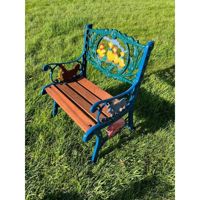 Cast Iron and Mahogany Children's Chair For Sale - Image 6 of 7